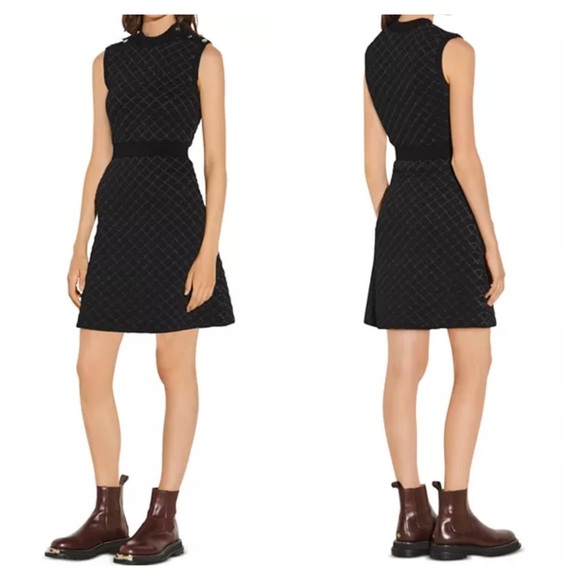 Sandro paris  many quilted lurex knit dress - Picture 1 of 13